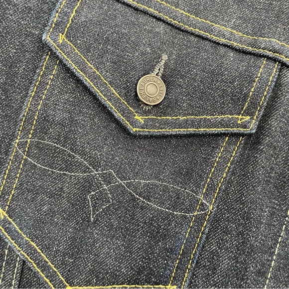 RRL Double RL Ralph Lauren dark indigo wash denim Jean trucker jacket Large USA - Picture 3 of 16